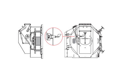 emergency level probe for front conveyor